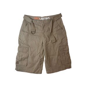 Akademiks Shorts Mens SIZE 36 High Rise Cargo 13.5" Inseam Zip Logo Tan